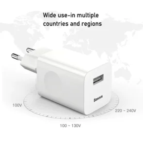 Baseus Travel CN Plug Wall Charger 24W Quick Charger 3.0